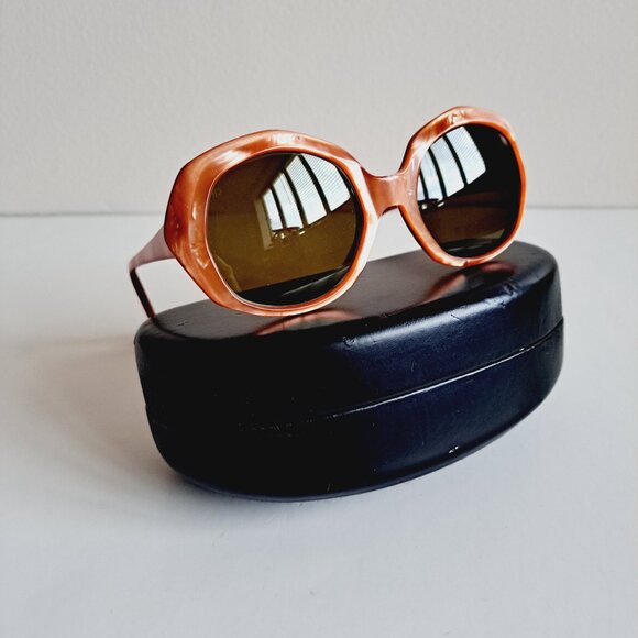 Women's L. Evrard Orange Frame Sunglasses France TWE - Picture 11 of 13